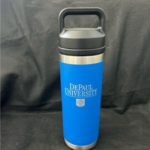 Yeti 18oz Rambler with chug cap. Never used. DePaul Blue.